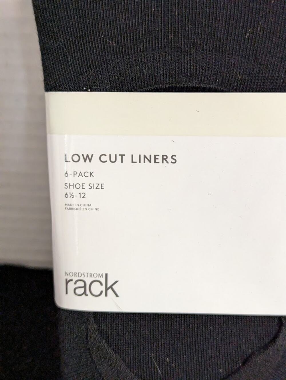 nordstrom low cut black white grey socks 6-Pack shoe size 6.5-12 Unisex